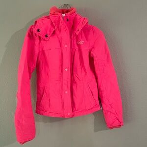 Hollister Bright Pink Insulated Ski Jacket